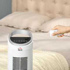 HOMCOM 40" Portable Oscillating Air Cooler Fan for Home Office, 3-In-1 Standing Ice Floor Fan with Humidifier, 3 Modes, 3 Speeds, 8H Timer, Remote, LED Display, White