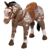 Qaba Kids Ride on Horse with Neighing Sound, Saddle for Ages 3-8