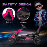 Aosom 12V Electric Go Kart for Kids w/ Adjustable Speed, Pink