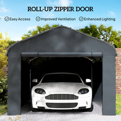 Outsunny Carport Replacement Sidewall Panel for 10' x 15' Carports, UPF50+ Waterproof Replacement Side Wall Cover, Dark Gray