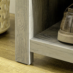 HOMCOM Hall Tree with Shoe Storage Bench Entryway Bench for Living Room, Grey
