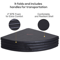 Soozier Pole Dance Mat, 2"T x 5'W Folding Pole Crash Mat for Home, Lightweight and Foldable, Black