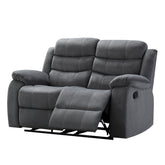2-Speed Lumbar Massage Recliner Loveseat - Relaxation, TV Watching & Napping, for Living Room/Family Room, Polyester Fabric with Solid Wood Frame & Steel Rail System, Easy-Clean Polyester Upholstery