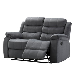 2-Speed Lumbar Massage Recliner Loveseat - Relaxation, TV Watching & Napping, for Living Room/Family Room, Polyester Fabric with Solid Wood Frame & Steel Rail System, Easy-Clean Polyester Upholstery