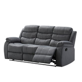 Lumbar Massage Recliner Sofa - Relaxation, TV Watching & Napping, for Living Room/Family Room, Polyester Fabric with Solid Wood Frame & Steel Rail System