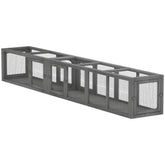 PawHut Wooden 98" Cat Tunnel for Outdoor with Combinable Design, 8 Doors, Dark Gray