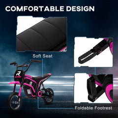Aosom 24V 350W Electric Dirt Bike Up to 15 MPH w/ Twist Grip Throttle, Pink