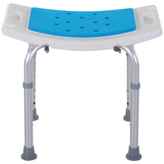 HOMCOM Adjustable Aluminum Bath Stool Spa Shower Chair Non-Slip w/ Shower Hole