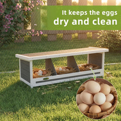 PawHut Wood Nesting Boxes Chicken Coop Accessories for Up to 3 Chickens, with Asphalt Roof, Gray