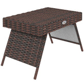 Outsunny Folding Rattan Side Table, Outdoor End Table, Hand Woven PE Rattan Coffee Table for Balcony, Backyard, Garden, Lawn, Courtyard, Brown, 23.5" x 16.25" x 16.25"