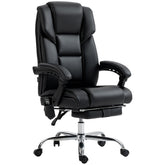Vinsetto 6 Point Vibration Massage Office Chair with Heat, PU Leather Computer Chair with Adjustable Height Reclining Back, Black
