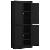 HOMCOM 72" Kitchen Cabinet, Pantry Storage Cabinet with Doors and Shelves, Freestanding Food Pantry Cabinet, Black Wood Grain