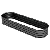 Outsunny 6.4' x 2' x 1' Galvanized Raised Garden Bed Kit, Metal Planter Box with Safety Edging, Dark Gray