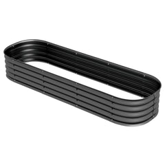 Outsunny 6.4' x 2' x 1' Galvanized Raised Garden Bed Kit, Metal Planter Box with Safety Edging, Dark Gray