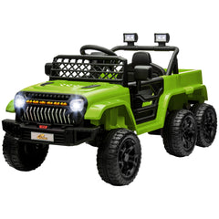 Qaba 12V 4x4 Kids Electric Car w/ 2WD/4WD Switchable, Remote Control, Spring Suspension System, Back Trailer, Camouflage