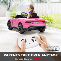 Aosom Licensed Audi RS e-tron GT 12V Ride On Car Truck for Kids, Electric Car Ride On Vehicle w/Parent Remote Control, Music, Lights, for Toddlers, Pink