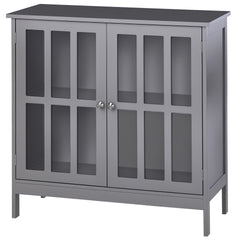 kleankin Contemporary Storage Cabinet, Cupboard Buffet Credenza with 2 Doors for Kitchen, Hallway, Living Room, Gray