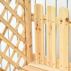 Outsunny Outdoor Garden Bench Arch Pergola with Natural Fir Wood Build, Protective Varnish, & 2 Person Ergonomic Bench