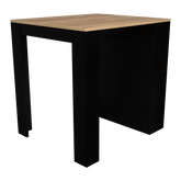 Tanna Kitchen Counter Dining Table ,Two Legs, Three Side Shelves -Black / Pine