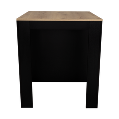 Tanna Kitchen Counter Dining Table ,Two Legs, Three Side Shelves -Black / Pine