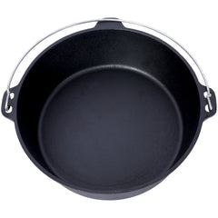 Pre-Seasoned Cast Iron Dutch Oven With Skillet Lid, Outdoor Camping Deep Pot for Camping Fireplace Cooking BBQ Baking Campfire, With Iron Pot Rack, 8 Quart