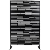 Outdoor & Indoor Privacy Screen Metal Privacy Screen 76" H×48" W, Freestanding Decorative Privacy Screen for Deck Balcony Patio, Privacy Fence Panels for Outside Lawn Garden PS108 BLACK