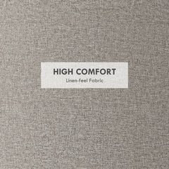 HOMCOM Round Storage Ottoman Coffee Table with Flip Top Tray, Linen Fabric Upholstered Footstool with Hidden Compartment