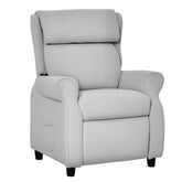 Qaba Kids Recliner Chair Children Sofa Angle Adjustable Single Lounger Armchair Gaming Chair with Footrest 2 Side Pockets for 3-5 Years, Light Grey