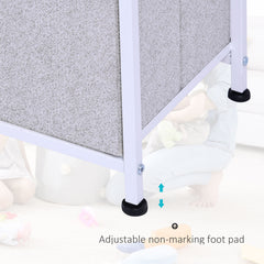 HOMCOM 40" L 5 Drawer Horizontal Storage Cube Dresser Unit Bedroom Organizer Living Room Shelf Tower with Fabric Bins, Light Gray