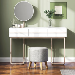 HOMCOM Round Ottoman Stool with Storage, Linen Upholstered Foot Stool with Padded Seat, Hidden Space and Wood Legs, Light Gray