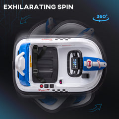 Aosom Bumper Car for Kids, 360° Rotation 6V Electric Ride On Bumper, White