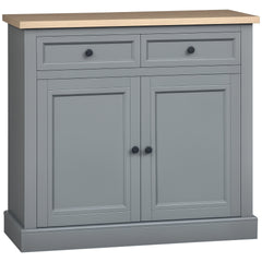 HOMCOM Sideboard Buffet Cabinet, Coffee Bar Cabinet with 2 Drawers and Double Door Cupboard for Kitchen, Living Room, Entryway, Dark Gray
