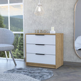 Kaia 3 Drawers Dresser, Superior Top -White / Pine