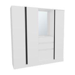 Kamelot 1,80 Armoire With Double Doors, Hanging Rod And Interior Shelves, White