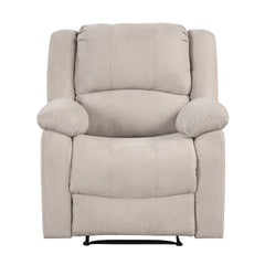 Modern Reclining Chair Textured Fabric Upholstery Pillowtop Arms Solid Wood Frame 1pc Living Room Furniture