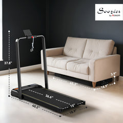 Soozier Walking Pad Treadmill, 0.6–6.2mph Foldable Under Desk Treadmill with Incline, Wheels, LED Display and Remote Control
