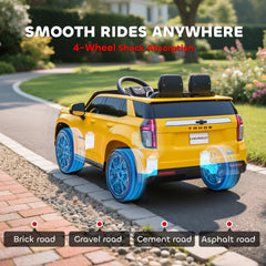 Aosom Electric Ride on Car 12V Kids Ride-on Toy, Yellow