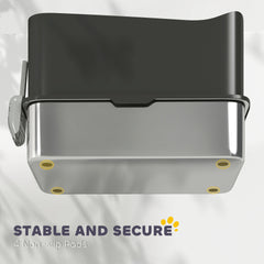 PawHut Extra Large Stainless Steel Litter Box, Enclosed Cat Litter Box with Scoop, Top Entrance, Non-slip Pads, Black