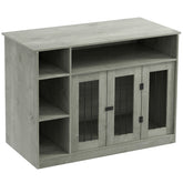 PawHut 47" Dog Crate Furniture with Storage, for Large Medium Dogs, Gray