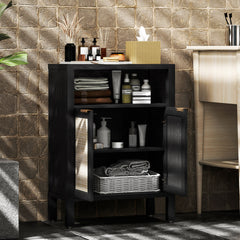 HOMCOM Sideboard Buffet Cabinet with Storage, Modern Accent Cabinet with Adjustable Shelf, Coffee Bar Cabinet, Distressed Black