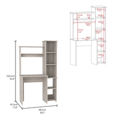 Versalles Writintg Desk, Two Superior Shelves, Five Cubbies -Light Gray