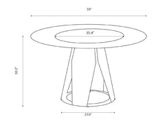 59''Modern Sintered stone dining table with 35.4" round turntable for 6-8 person with metal exquisite pedestal(only table)