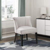 Foam Cushion Seat 1pc Accent Chair Curved Back Beige Fabric Upholstered Espresso Finish Legs Modern Home Furniture