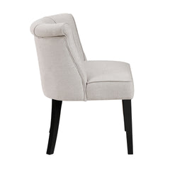Foam Cushion Seat 1pc Accent Chair Curved Back Beige Fabric Upholstered Espresso Finish Legs Modern Home Furniture