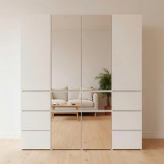 Elise Modular Wood Closet System with Mirror in White