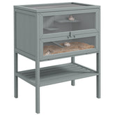 PawHut 3-Tier Wooden Hamster Cage Mice and Rat Cage Small Animals Hutch with Openable Top, Front Door, Storage Shelf, Gray