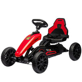 Aosom Kids Pedal Go Kart w/ Swing Axle, Shock-Absorbing Wheels, Red