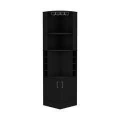Corner Bar Cabinet Atanasio, Living Room, Black