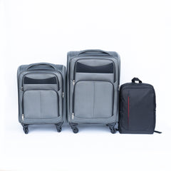 (20+24) Travel case two-piece suitcase set Oxford trolley case without password lock universal wheel + Oxford cloth backpack GRAY