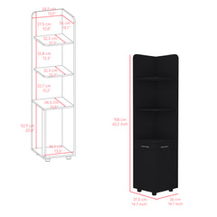 Freestanding Cabinet Kairatu, Bathroom, Black